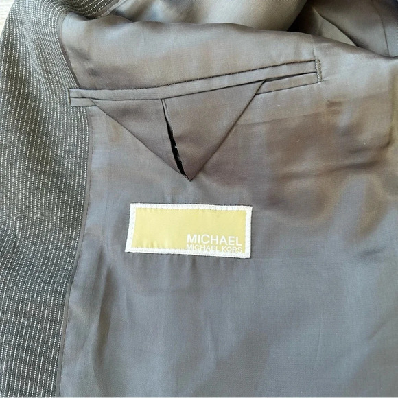 Michael Kors Pure Wool Pinstriped  Blazer in Grey - Picture 10 of 16